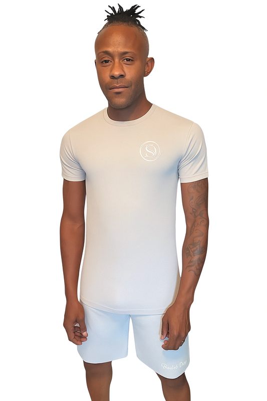 Male grey t-shirt & short set